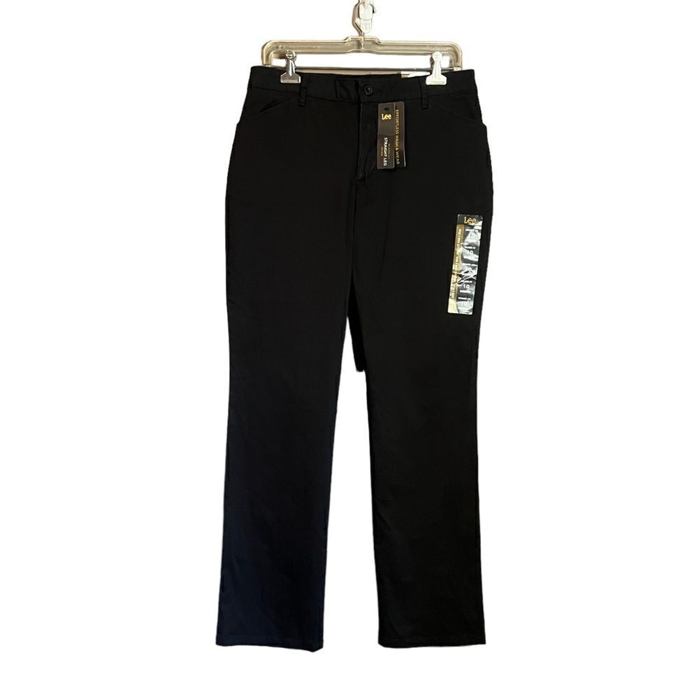 NWT! Lee black relaxed fit straight‎ leg mid rise pants